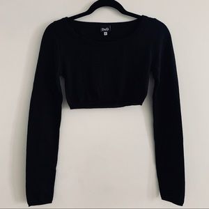 Dolce & Gabanna Black Longsleeve Knit Crop Top, 38